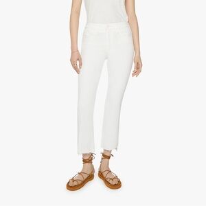 MOTHER The Insider Crop Step Fray in White size 27